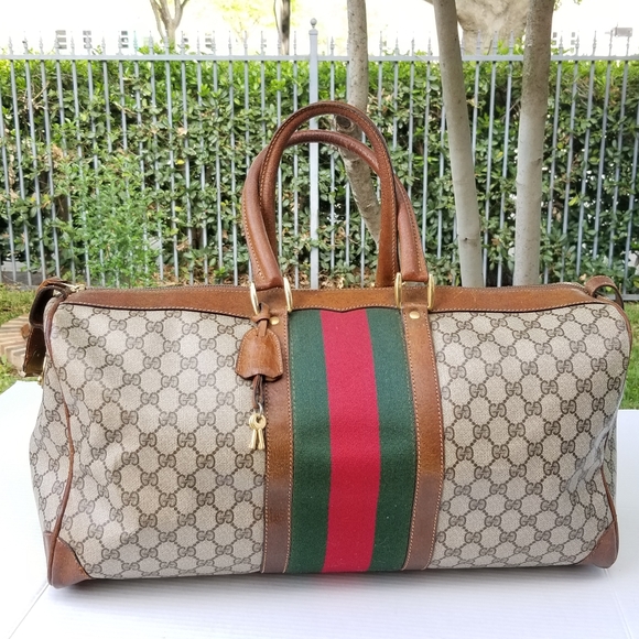 Vintage Gucci large Boston Carryall satchel weekender mini travel bag - Picture 3 of 16